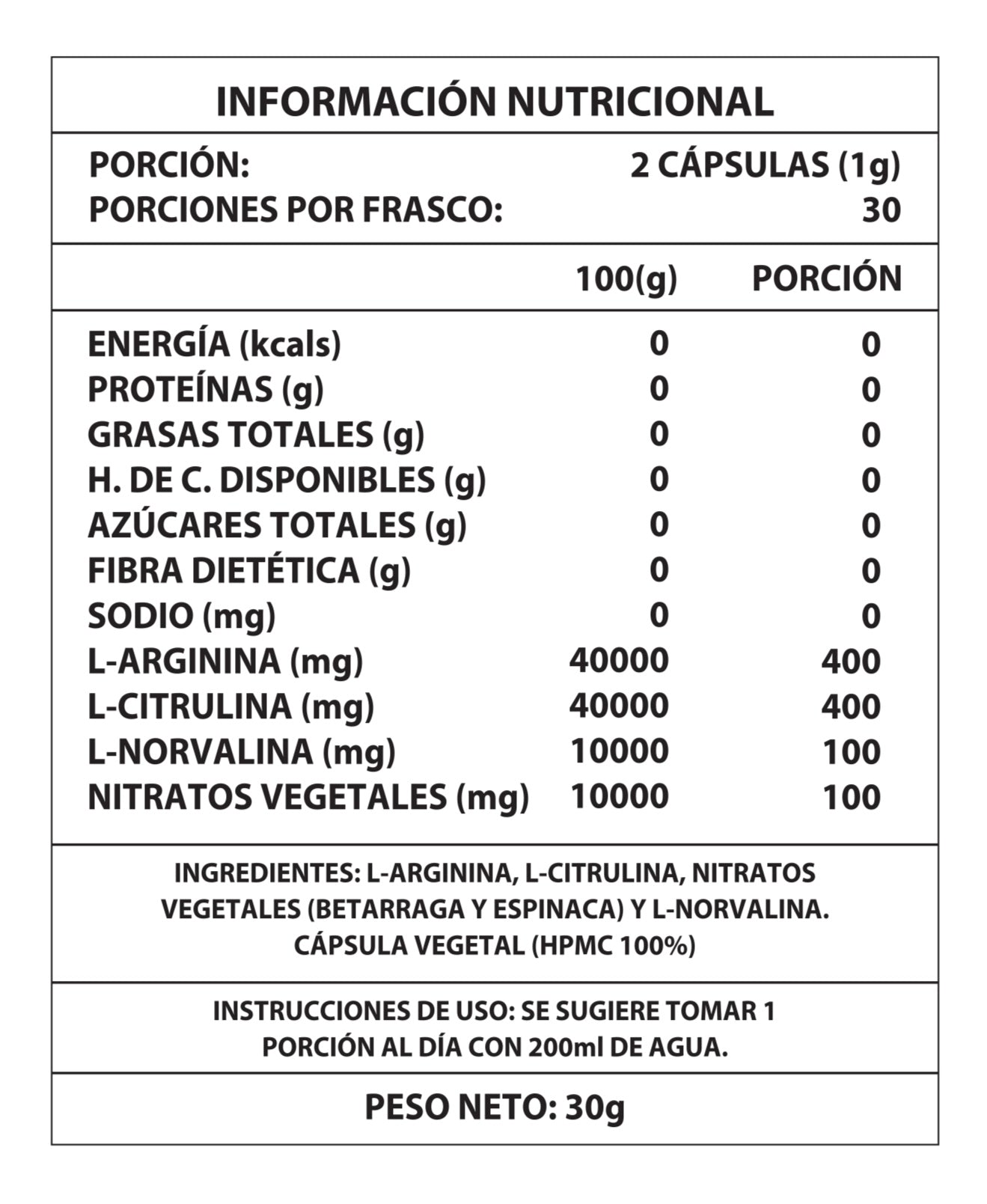 ÓXIDO NÍTRICO™ 1000MG 60 CAPS - RINDE MÁS Y MEJOR - 50% OFF SOLO POR HOY
