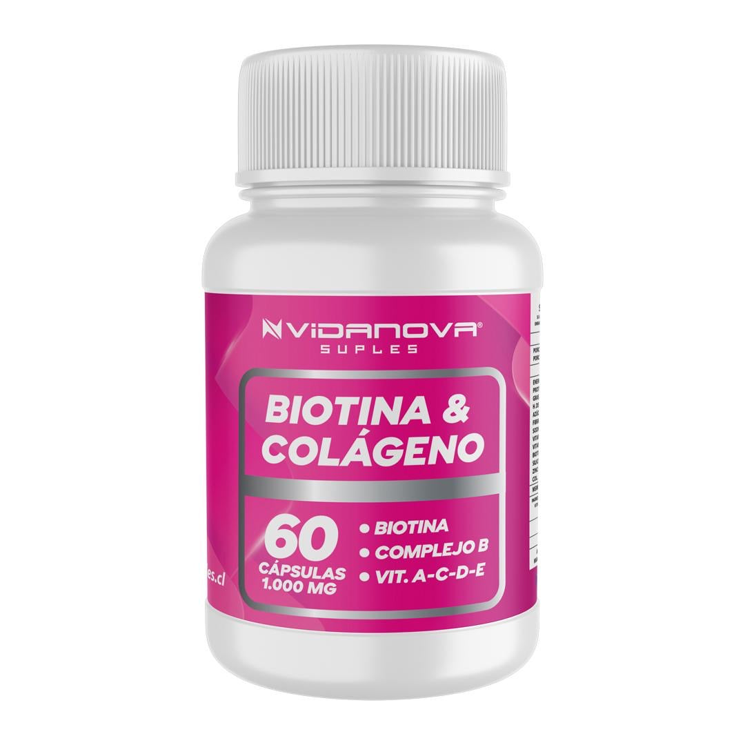 BIOTINA + COLÁGENO 1000MG 60CAPS - SANA TU CUERPO