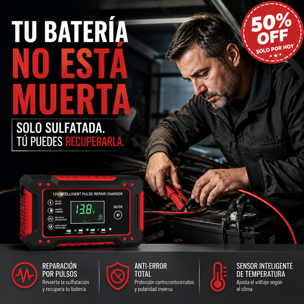 POWEPLUS® - CARGADOR BATERIA