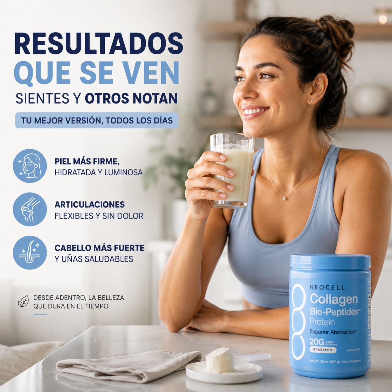 NEOCELL COLLAGEN BIO-PEPTIDES® - Tu piel no está fallando. Tu colágeno sí.