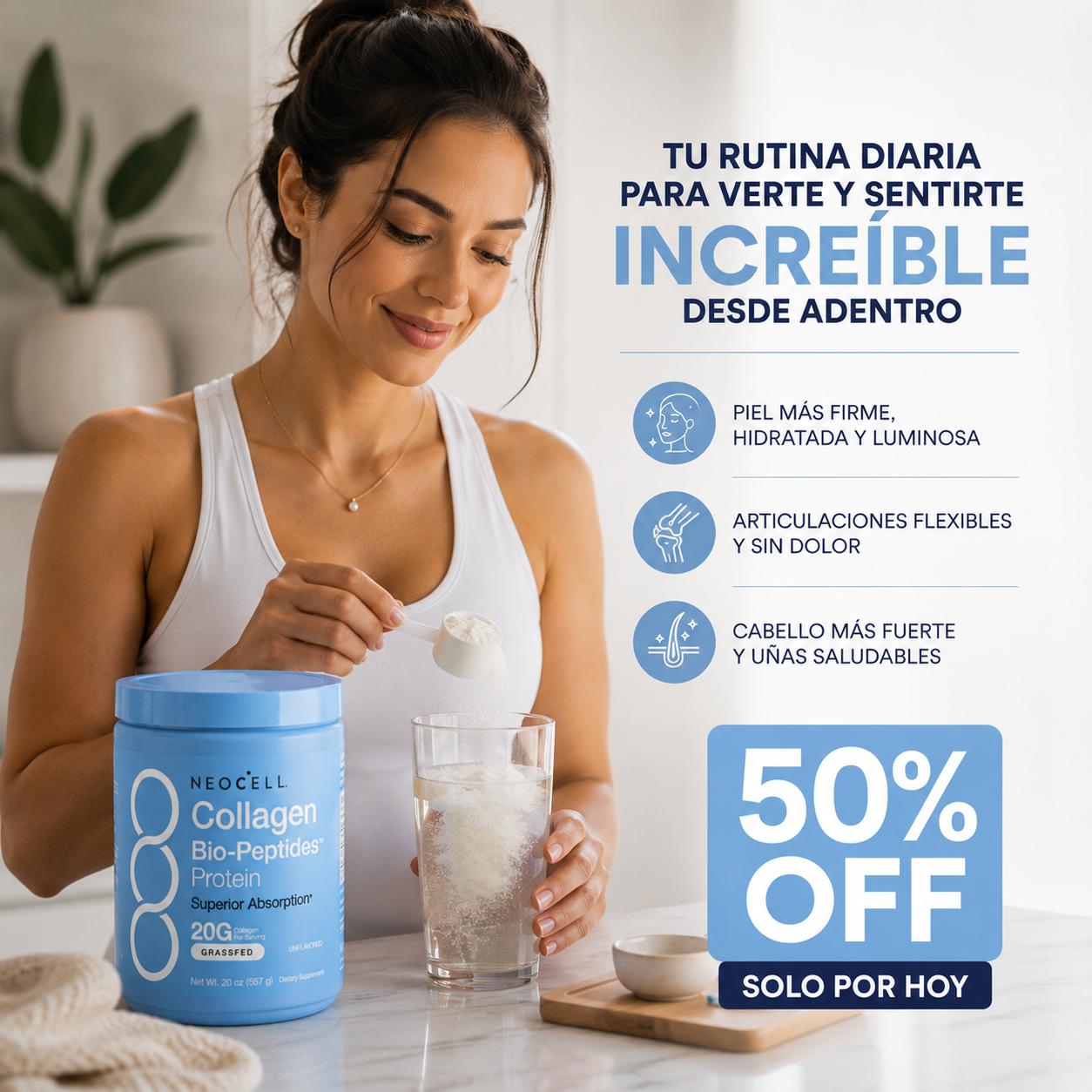 NEOCELL COLLAGEN BIO-PEPTIDES® - Tu piel no está fallando. Tu colágeno sí.