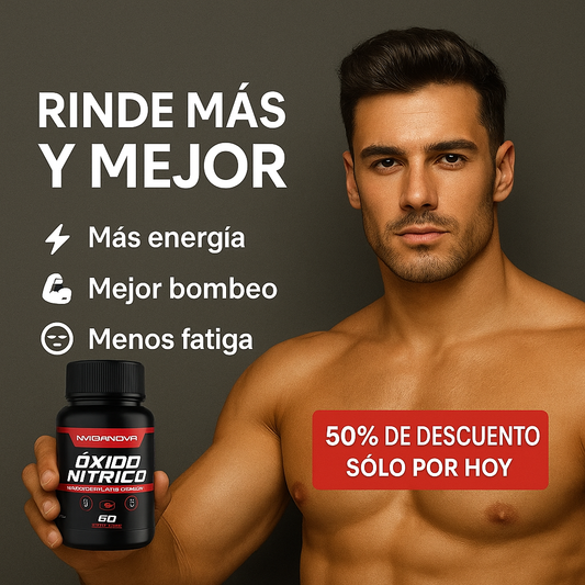ÓXIDO NÍTRICO™ 1000MG 60 CAPS - RINDE MÁS Y MEJOR - 50% OFF SOLO POR HOY