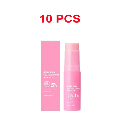 PDRN Pink Collagen Volume Multi Balm Collagen Hydrating Stick for Face, Neck, Under Eyes, Lips, Lines Care Plumping&Firming Skin